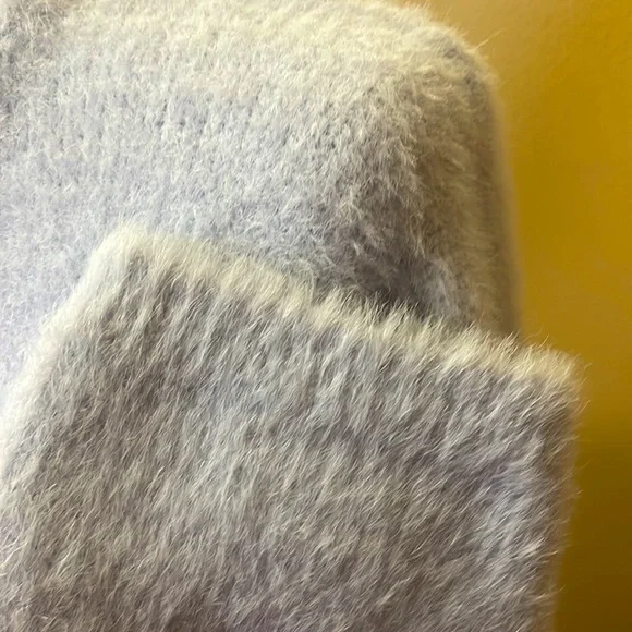 NWOT J CREW POINT SUR FUZZY CARDIGAN LT BLUE MEDIUM OVERSIZED ZIP UP JACKET - Picture 11 of 13